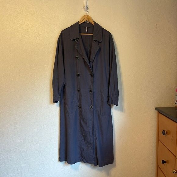 Free People Double Breasted Duster Jacket Small - Picture 1 of 6